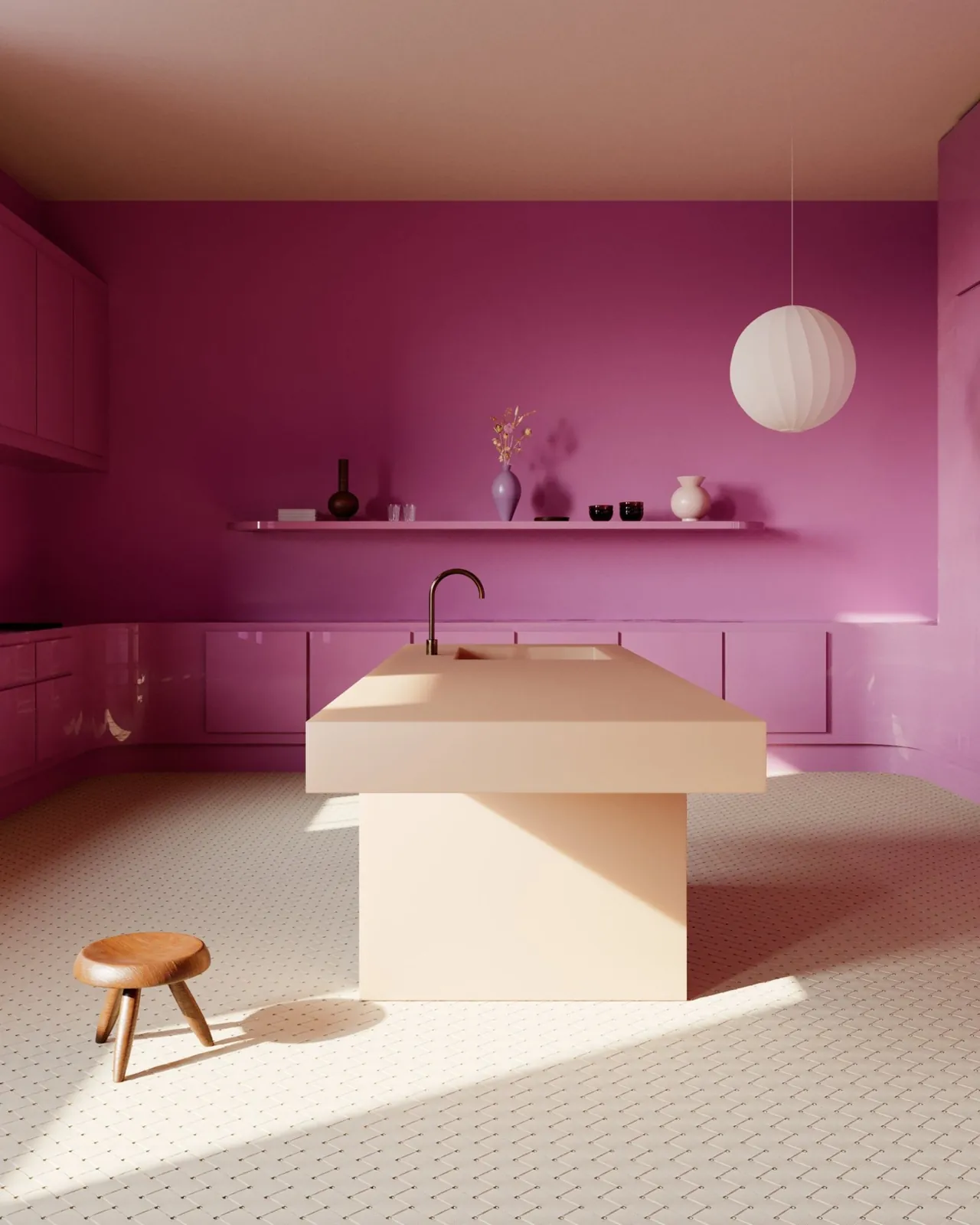 Décor imaginé ton sur ton (inspiration Bureau Benjamin)